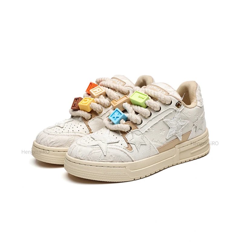 Women Shoes For Men Tennis Retro Y2K Star Punk Hip-hop Skateboard Shoes Fashion Male Sneakers Couples Outdoor Sports Casual Shoe