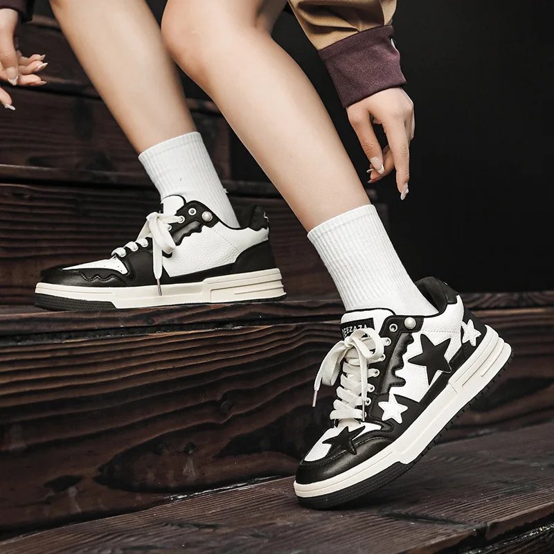 Women Shoes For Men Tennis Retro Y2K Star Punk Hip-hop Skateboard Shoes Fashion Male Sneakers Couples Outdoor Sports Casual Shoe