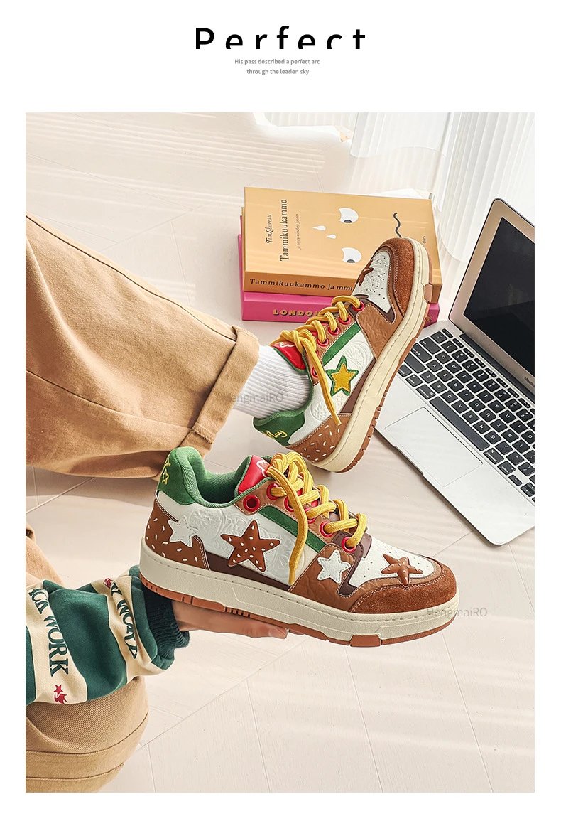 Women Shoes For Men Tennis Retro Y2K Star Punk Hip-hop Skateboard Shoes Fashion Male Sneakers Couples Outdoor Sports Casual Shoe