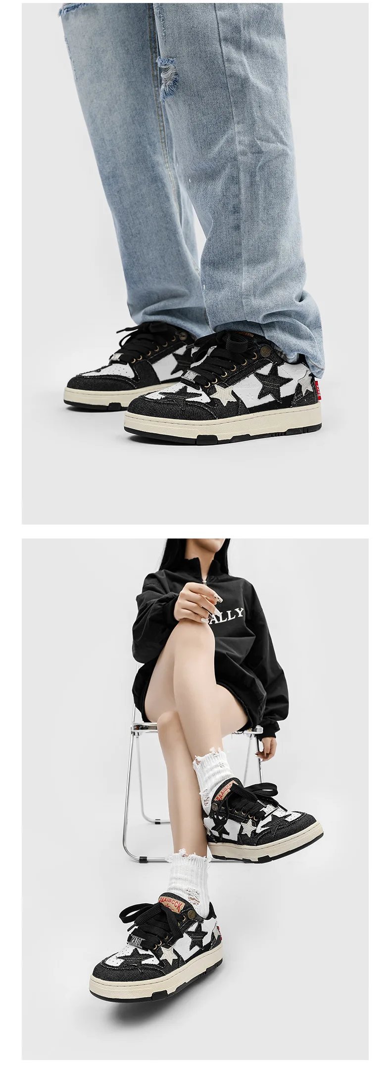 Women Shoes For Men Tennis Retro Y2K Star Punk Hip-hop Skateboard Shoes Fashion Male Sneakers Couples Outdoor Sports Casual Shoe