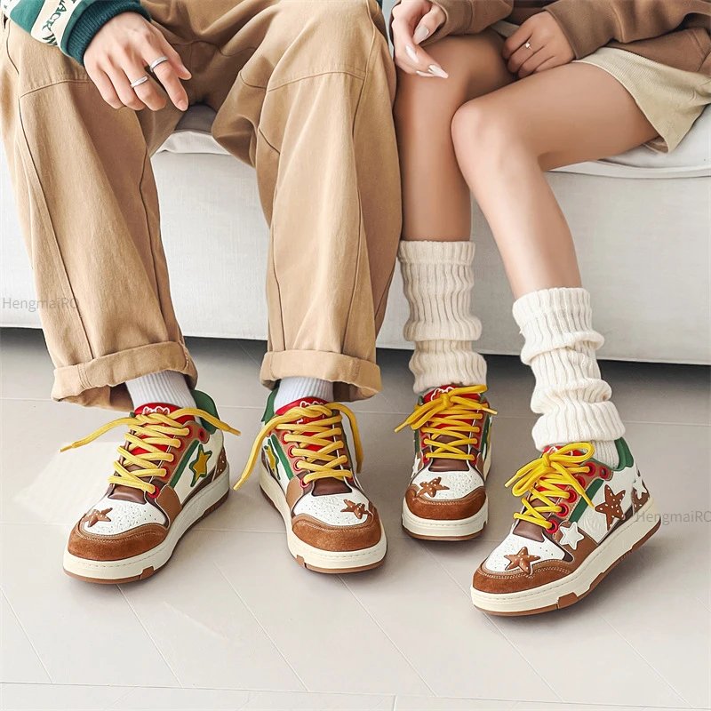 Women Shoes For Men Tennis Retro Y2K Star Punk Hip-hop Skateboard Shoes Fashion Male Sneakers Couples Outdoor Sports Casual Shoe