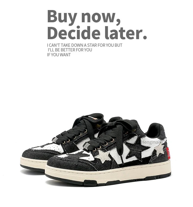 Women Shoes For Men Tennis Retro Y2K Star Punk Hip-hop Skateboard Shoes Fashion Male Sneakers Couples Outdoor Sports Casual Shoe