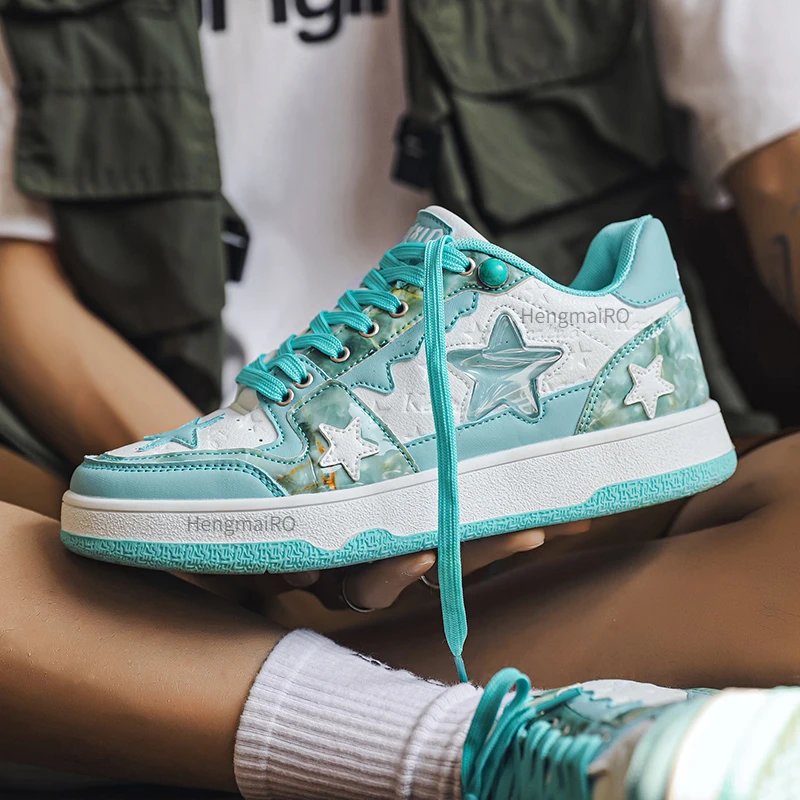 Women Shoes For Men Tennis Retro Y2K Star Punk Hip-hop Skateboard Shoes Fashion Male Sneakers Couples Outdoor Sports Casual Shoe