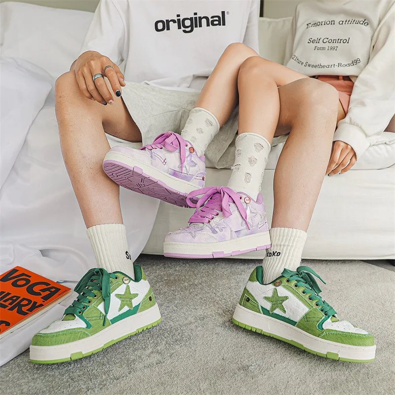 Women Shoes For Men Tennis Retro Y2K Star Punk Hip-hop Skateboard Shoes Fashion Male Sneakers Couples Outdoor Sports Casual Shoe