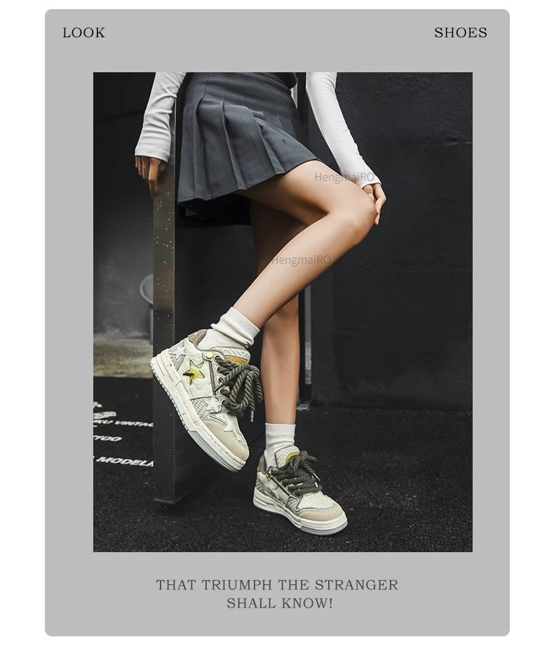 Women Shoes For Men Tennis Retro Y2K Star Punk Hip-hop Skateboard Shoes Fashion Male Sneakers Couples Outdoor Sports Casual Shoe