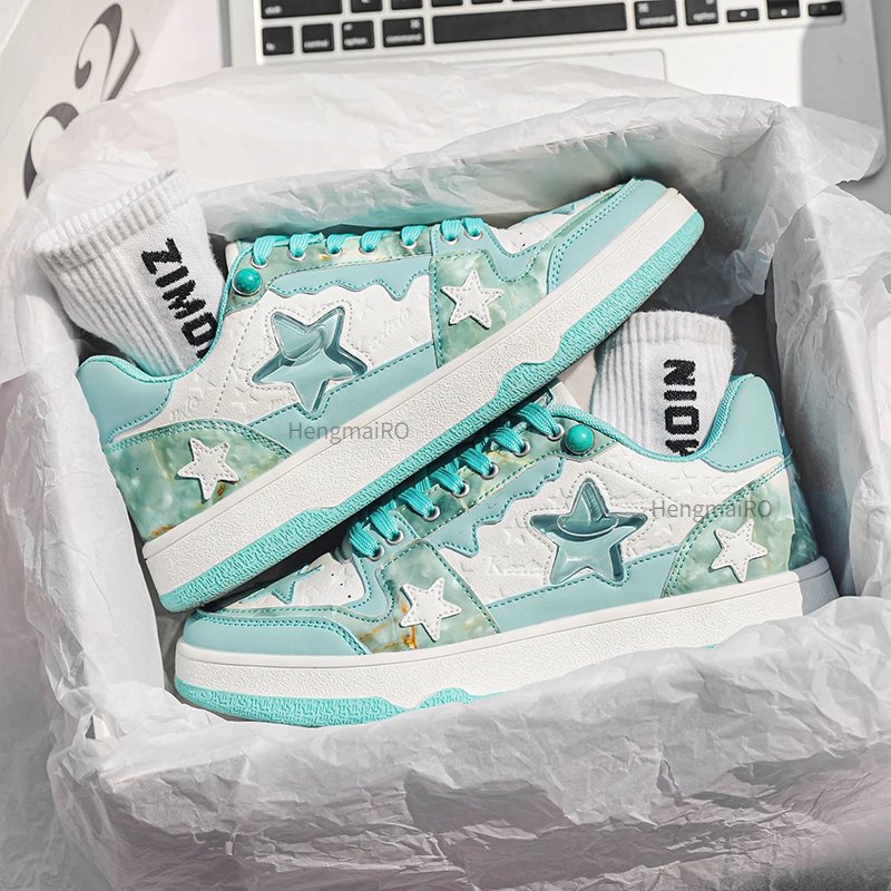 Women Shoes For Men Tennis Retro Y2K Star Punk Hip-hop Skateboard Shoes Fashion Male Sneakers Couples Outdoor Sports Casual Shoe