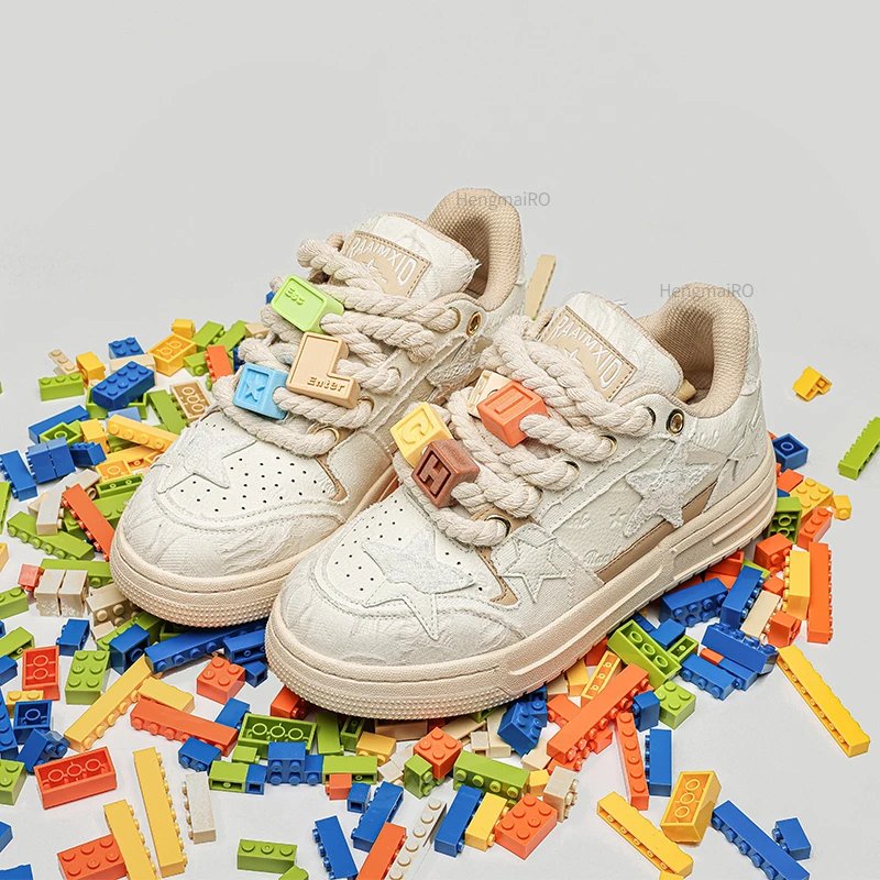 Women Shoes For Men Tennis Retro Y2K Star Punk Hip-hop Skateboard Shoes Fashion Male Sneakers Couples Outdoor Sports Casual Shoe