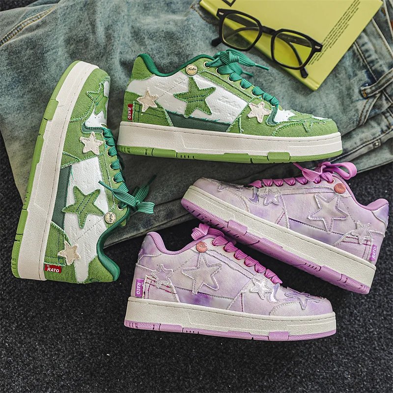 Women Shoes For Men Tennis Retro Y2K Star Punk Hip-hop Skateboard Shoes Fashion Male Sneakers Couples Outdoor Sports Casual Shoe