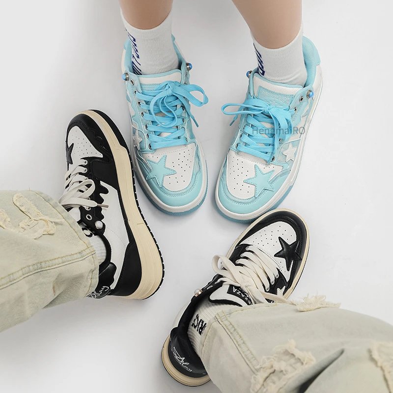 Women Shoes For Men Tennis Retro Y2K Star Punk Hip-hop Skateboard Shoes Fashion Male Sneakers Couples Outdoor Sports Casual Shoe