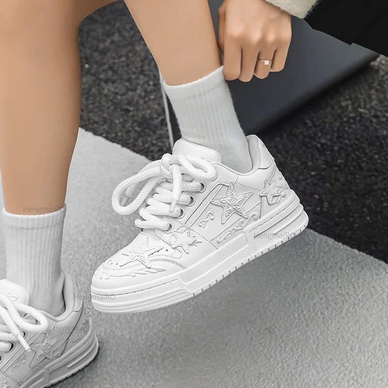 Women Shoes For Men Tennis Retro Y2K Star Punk Hip-hop Skateboard Shoes Fashion Male Sneakers Couples Outdoor Sports Casual Shoe