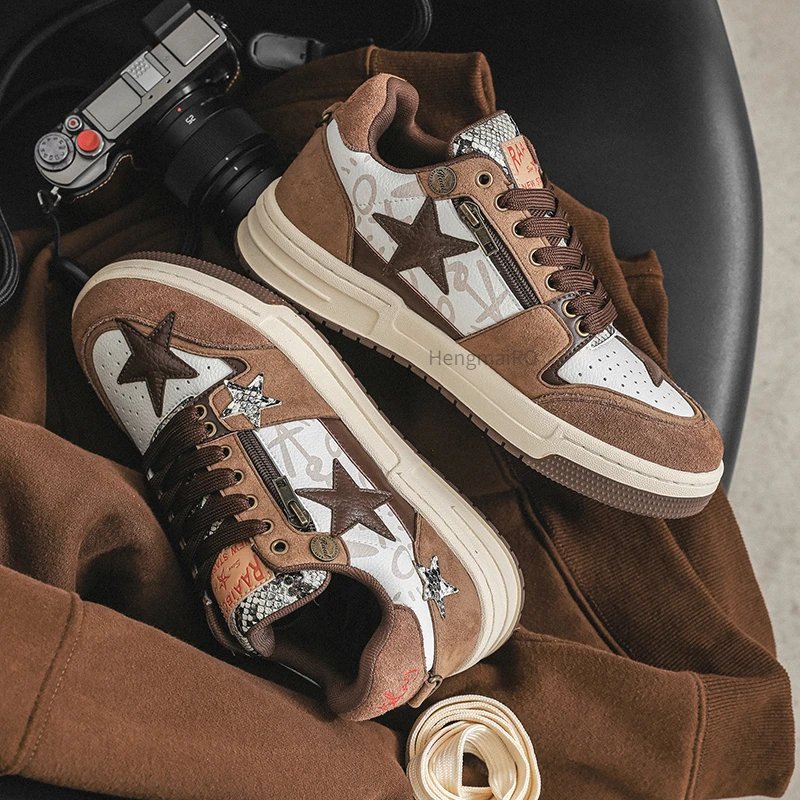Women Shoes For Men Tennis Retro Y2K Star Punk Hip-hop Skateboard Shoes Fashion Male Sneakers Couples Outdoor Sports Casual Shoe