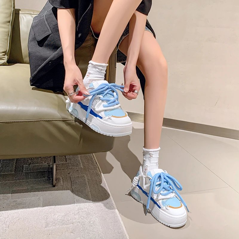 Wide Sole Women Chunky Sneakers Design Bread Shoes Women Platform Comfortable Fashion Sports Shoes Woman Zapatillas De Mujer