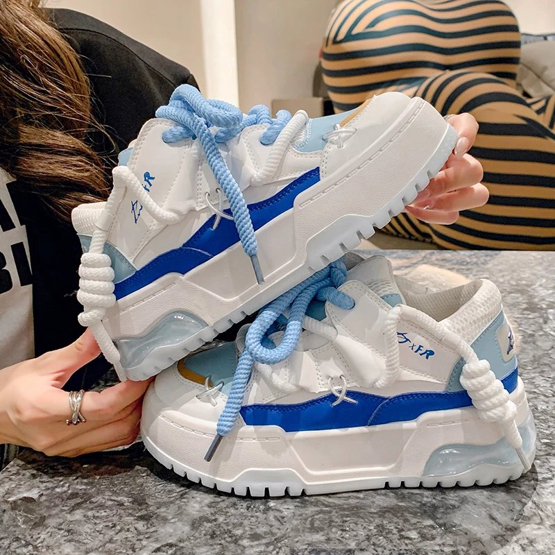 Wide Sole Women Chunky Sneakers Design Bread Shoes Women Platform Comfortable Fashion Sports Shoes Woman Zapatillas De Mujer