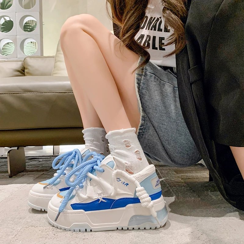 Wide Sole Women Chunky Sneakers Design Bread Shoes Women Platform Comfortable Fashion Sports Shoes Woman Zapatillas De Mujer