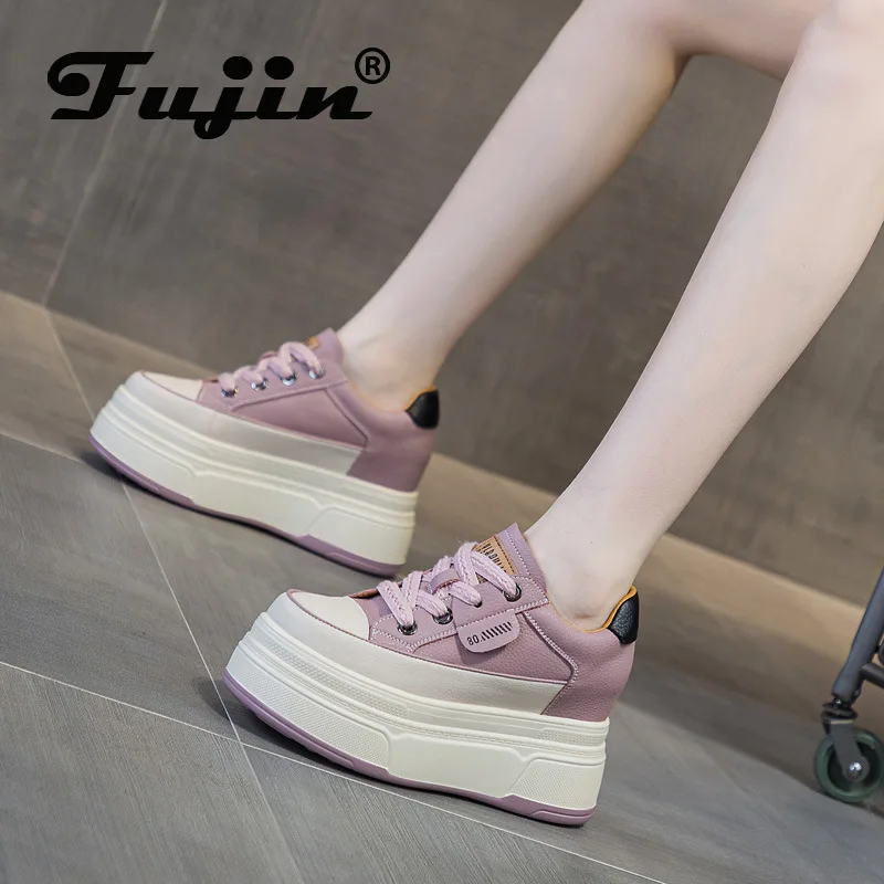 Fujin 9cm Cow Suede Genuine Leather Women Vulcanized Shoes Platform Wedge Skate Boarding High Brand Heels Casual Summer Shoes Fujin 9cm Cow Suede Genuine Leather Women Vulcanized Shoes Platform Wedge Skate Boarding High Brand Heels Casual Summer Shoes