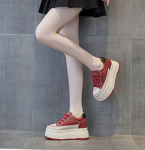 Fujin 9cm Cow Suede Genuine Leather Women Vulcanized Shoes Platform Wedge Skate Boarding High Brand Heels Casual Summer Shoes Fujin 9cm Cow Suede Genuine Leather Women Vulcanized Shoes Platform Wedge Skate Boarding High Brand Heels Casual Summer Shoes