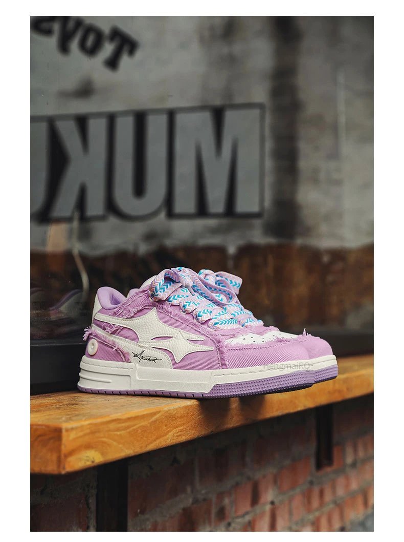 Women Shoes For Men Tennis Retro Fashion Y2K Star Skateboard Shoes White Leather Male Sneakers Couple Outdoor Sport Casual Shoes