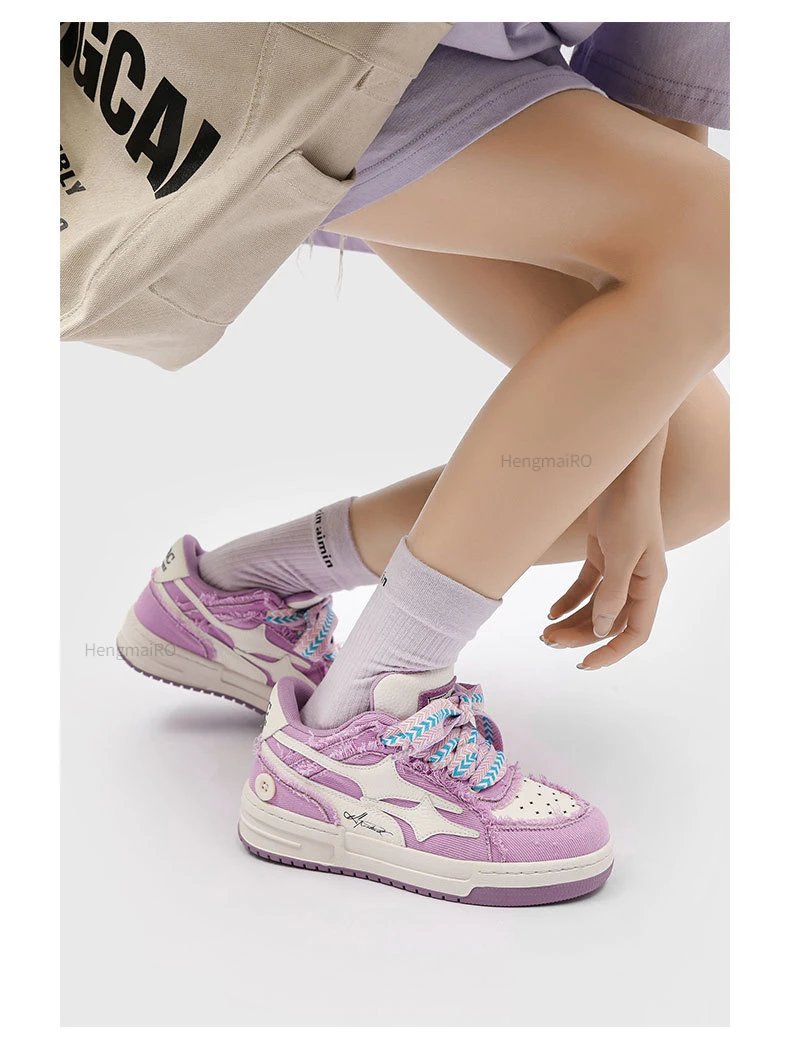 Women Shoes For Men Tennis Retro Fashion Y2K Star Skateboard Shoes White Leather Male Sneakers Couple Outdoor Sport Casual Shoes