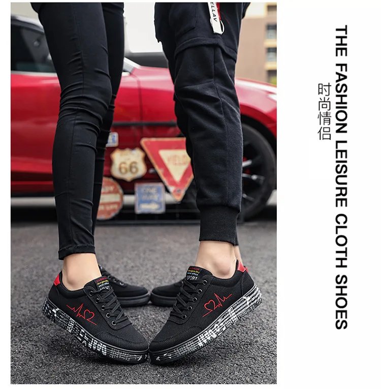 Sneakers Women's Heart Embroidery Lace-up Platform Women Vulcanized Shoes Sneakers Casual Shoes Graffiti Flat Zapatos Hombe
