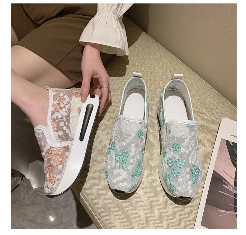 Woman Tennis Flat Ladies Casual Light Moccasins Sneaker Sports Slip-on Loafers Platform Comfortable Elegant Summer Cute Shoes