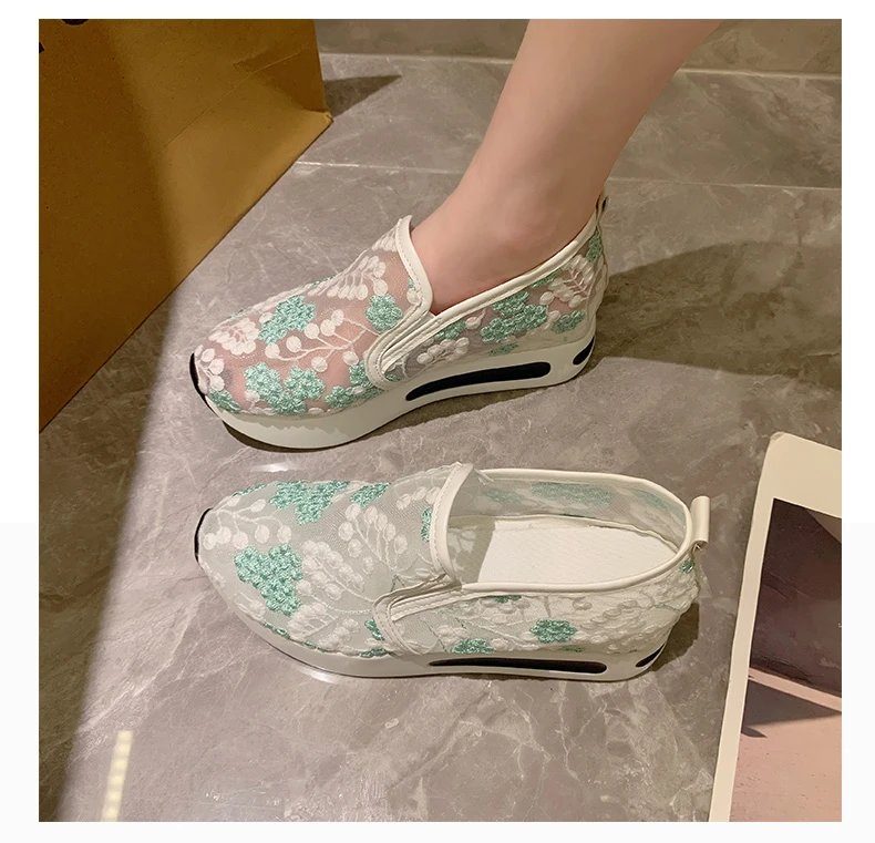 Woman Tennis Flat Ladies Casual Light Moccasins Sneaker Sports Slip-on Loafers Platform Comfortable Elegant Summer Cute Shoes