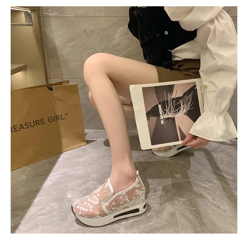 Woman Tennis Flat Ladies Casual Light Moccasins Sneaker Sports Slip-on Loafers Platform Comfortable Elegant Summer Cute Shoes