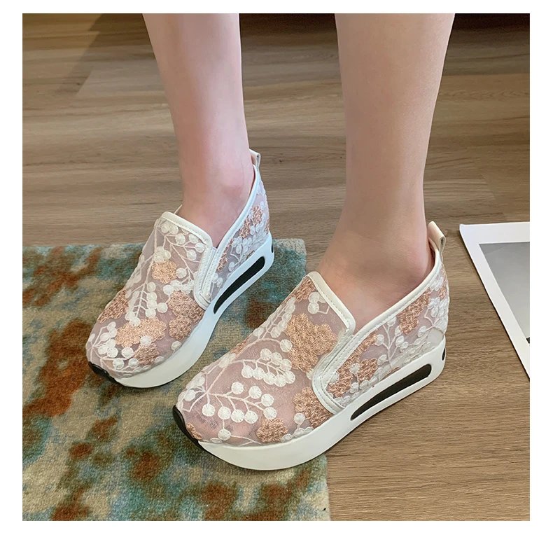 Woman Tennis Flat Ladies Casual Light Moccasins Sneaker Sports Slip-on Loafers Platform Comfortable Elegant Summer Cute Shoes