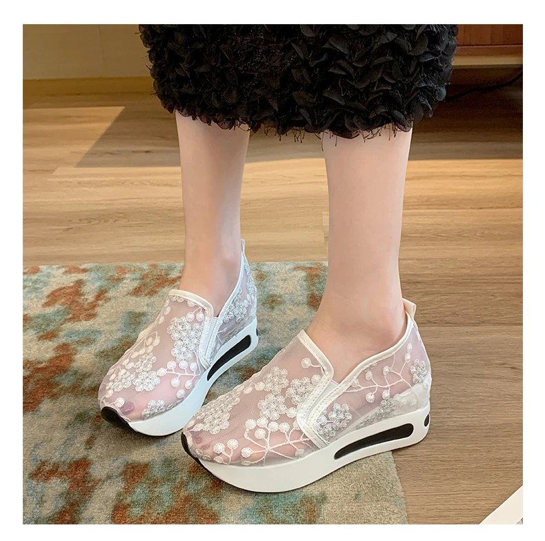 Woman Tennis Flat Ladies Casual Light Moccasins Sneaker Sports Slip-on Loafers Platform Comfortable Elegant Summer Cute Shoes