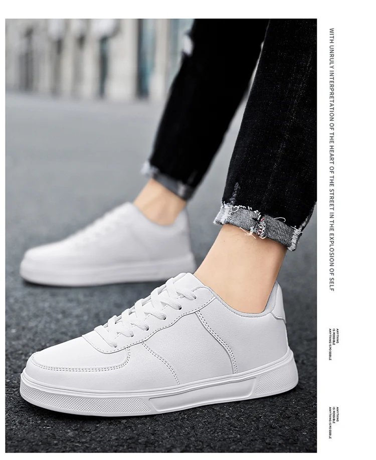 Classic White Sneakers for Men Women Comfort Leather Sneakers Skateboarding Sports Shoes Big Size 47 Men Trainers Basket Homme