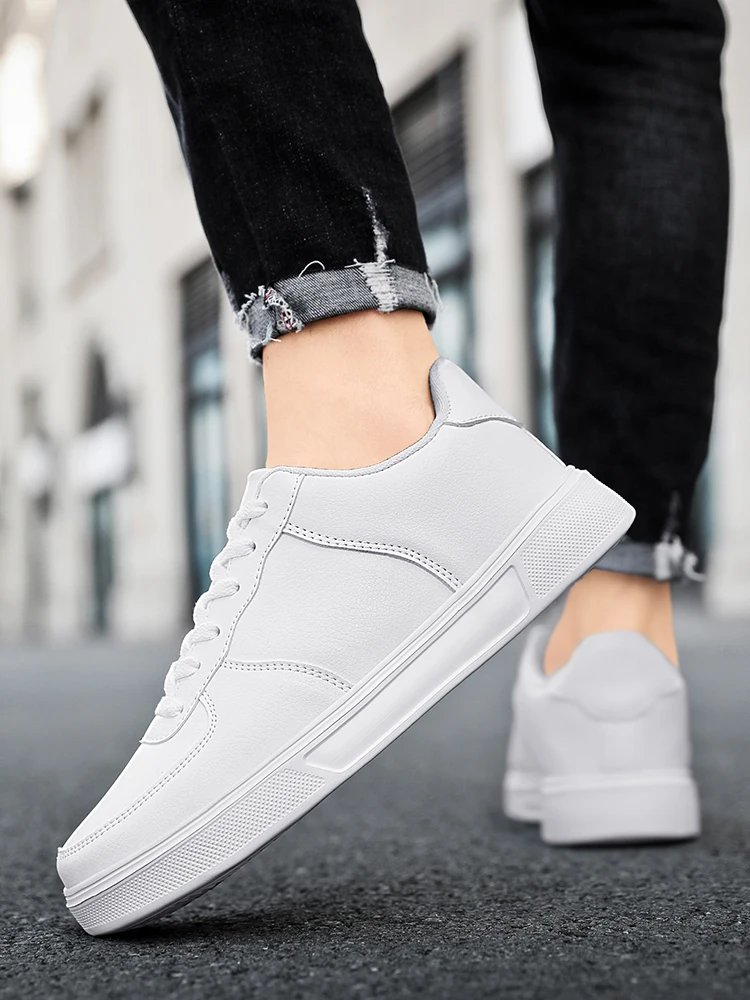 Classic White Sneakers for Men Women Comfort Leather Sneakers Skateboarding Sports Shoes Big Size 47 Men Trainers Basket Homme