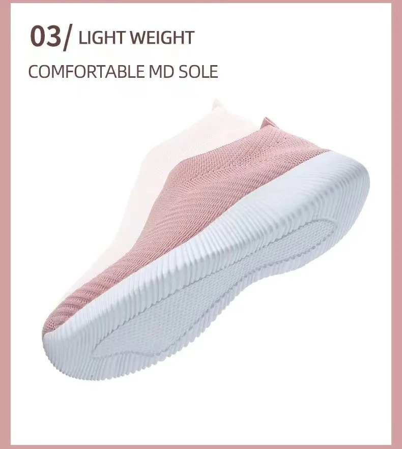Women Casual Sport Sneaker Tennis Female Athletic Loafers Running Shoes Fabric Flat Shoes Slip-on Trend 2023 Footwear Girl 42 43