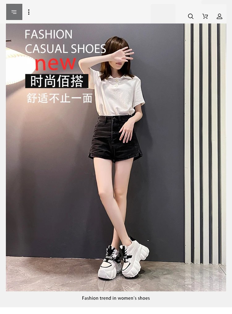 Women Chain Chunky Sneakers White Black Fashion 10CM Thick Sole Casual Ladies Vulcanized Shoes Sport High Platform Sneaker Woman