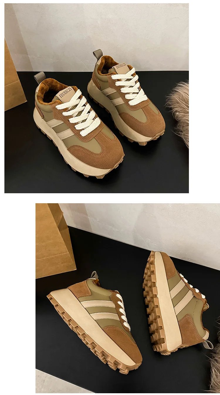 Sneakers Shoes Women 2023 Autumn New Vintage Versatile Casual Lightweight Thick Sole Dad's Shoes Platform Shoes