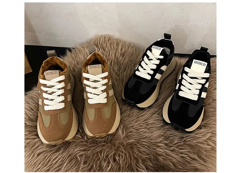 Sneakers Shoes Women 2023 Autumn New Vintage Versatile Casual Lightweight Thick Sole Dad's Shoes Platform Shoes