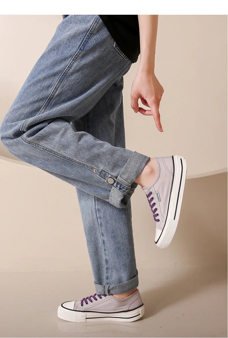 Women's Canvas Shoes Spring Flat Shoes Solid Color Student Sneakers Girls Skateboard Vulcanized Tennis Women 2023 Zapatillas