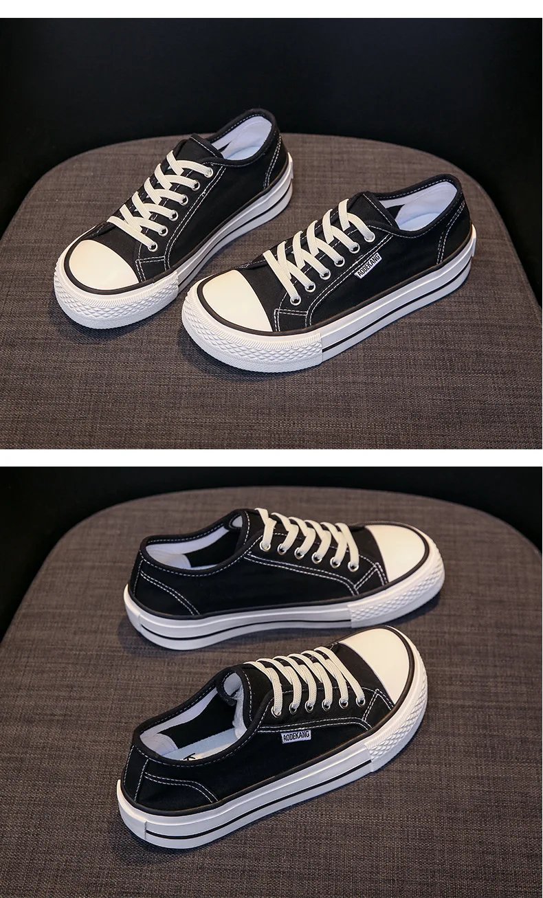 Women's Canvas Shoes Spring Flat Shoes Solid Color Student Sneakers Girls Skateboard Vulcanized Tennis Women 2023 Zapatillas