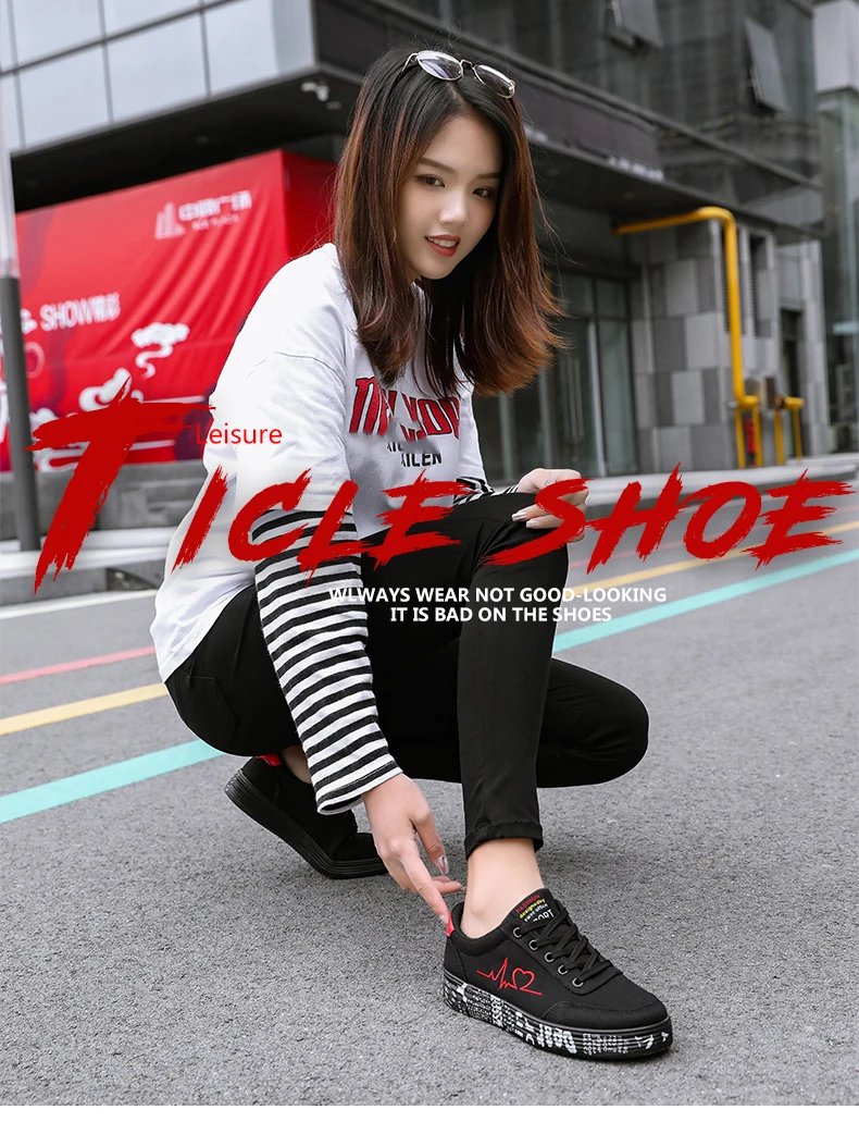 Red High Top Sneakers Women Shoes 2024 Spring Canvas Running Women's Casual Sport Shoes Man Graffiti basket femme Big Size 35-44