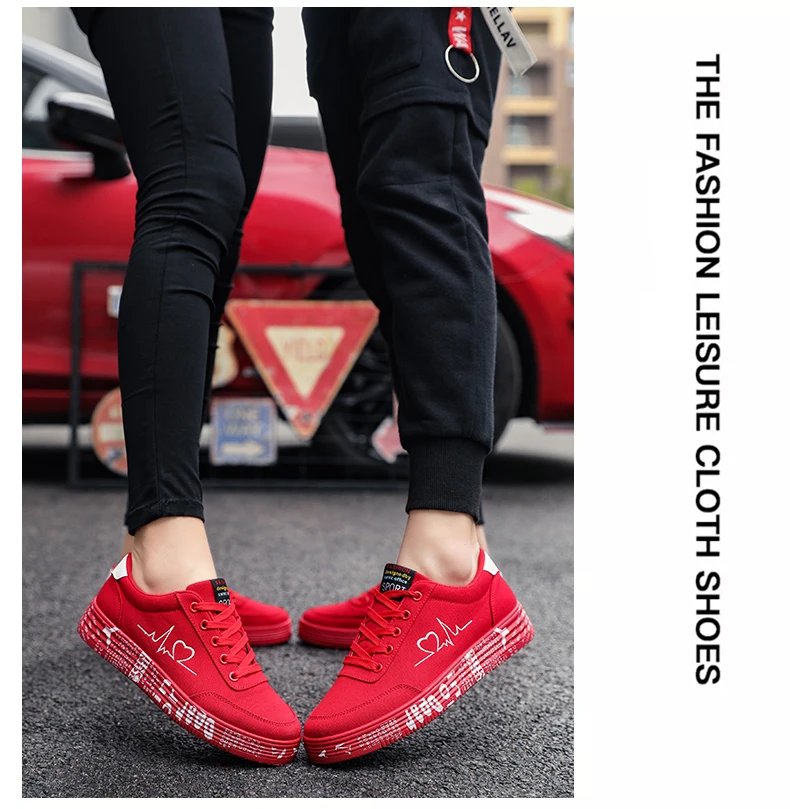 Red High Top Sneakers Women Shoes 2024 Spring Canvas Running Women's Casual Sport Shoes Man Graffiti basket femme Big Size 35-44