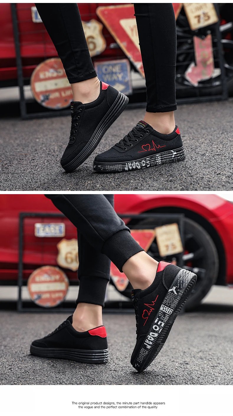 Red High Top Sneakers Women Shoes 2024 Spring Canvas Running Women's Casual Sport Shoes Man Graffiti basket femme Big Size 35-44