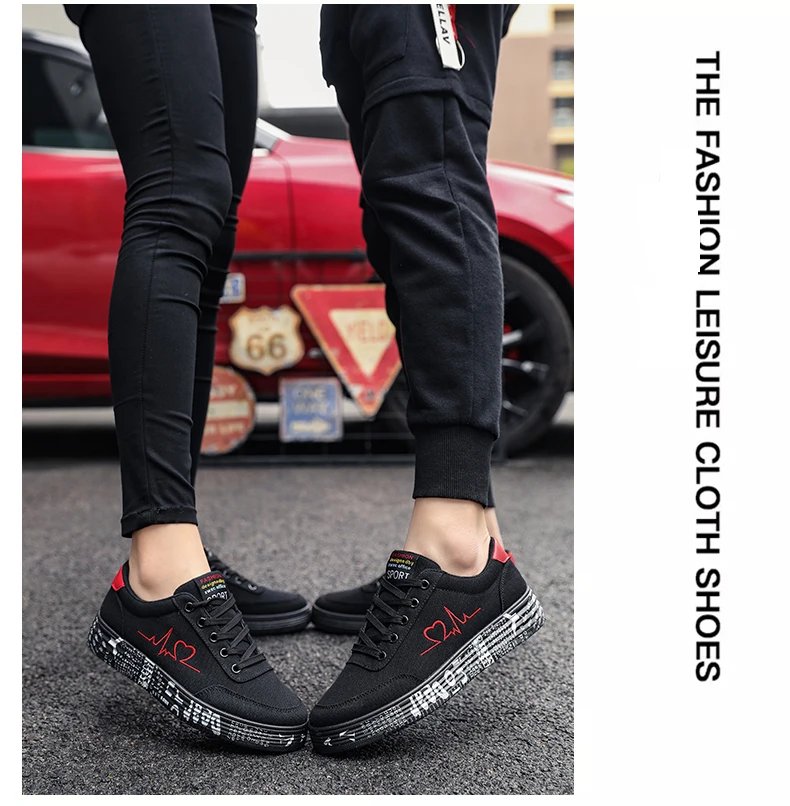 Red High Top Sneakers Women Shoes 2024 Spring Canvas Running Women's Casual Sport Shoes Man Graffiti basket femme Big Size 35-44
