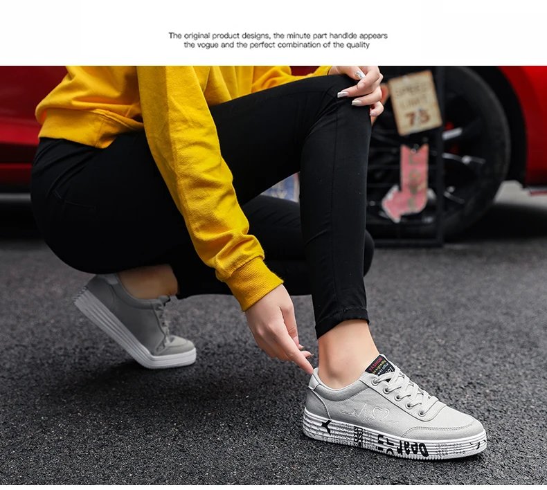 Red High Top Sneakers Women Shoes 2024 Spring Canvas Running Women's Casual Sport Shoes Man Graffiti basket femme Big Size 35-44