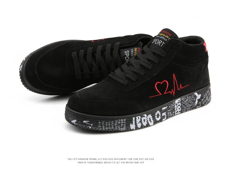 Red High Top Sneakers Women Shoes 2024 Spring Canvas Running Women's Casual Sport Shoes Man Graffiti basket femme Big Size 35-44