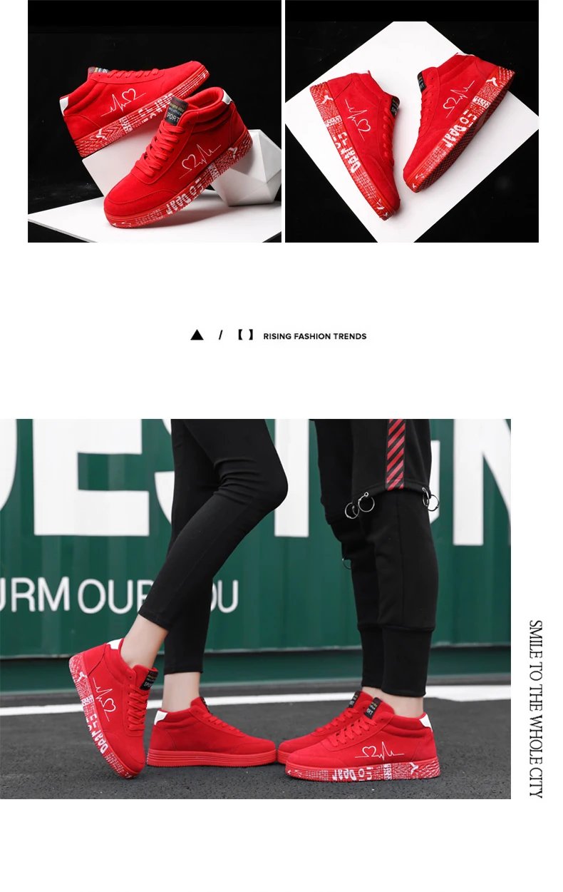 Red High Top Sneakers Women Shoes 2024 Spring Canvas Running Women's Casual Sport Shoes Man Graffiti basket femme Big Size 35-44