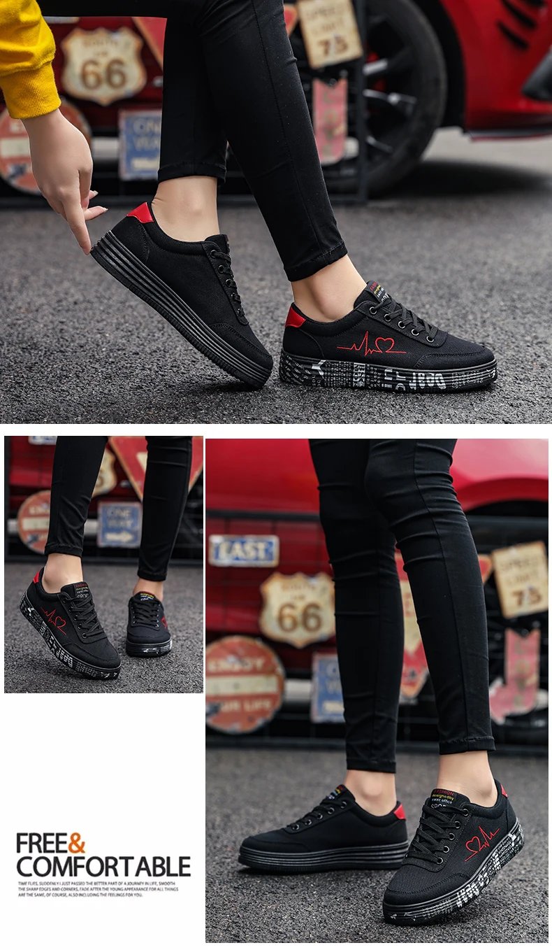 Red High Top Sneakers Women Shoes 2024 Spring Canvas Running Women's Casual Sport Shoes Man Graffiti basket femme Big Size 35-44