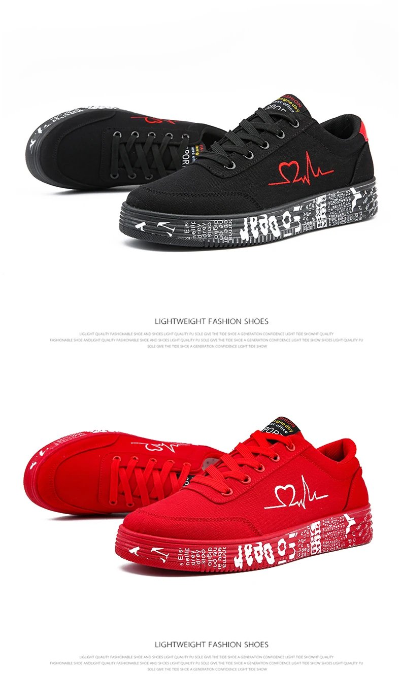 Red High Top Sneakers Women Shoes 2024 Spring Canvas Running Women's Casual Sport Shoes Man Graffiti basket femme Big Size 35-44