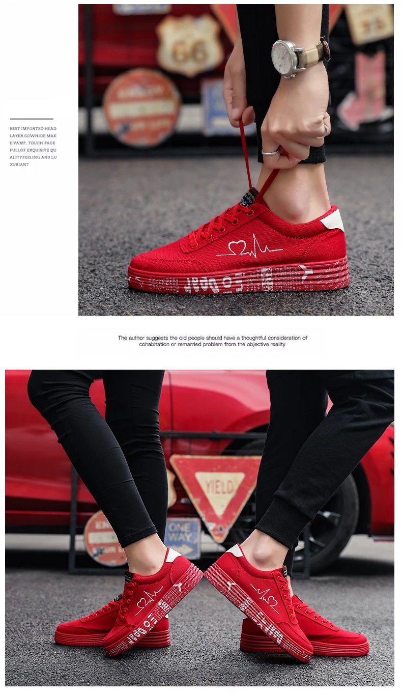 Red High Top Sneakers Women Shoes 2024 Spring Canvas Running Women's Casual Sport Shoes Man Graffiti basket femme Big Size 35-44