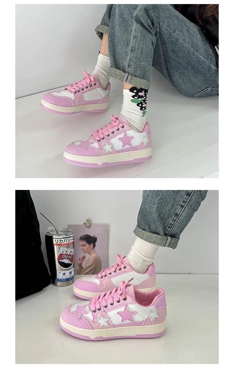 Brand Women Casual Sneakers Fashion Stars Running Sport Shoes Women's Tennis Shoes Punk Hip-hop Skateboard Shoes tenis de mujer