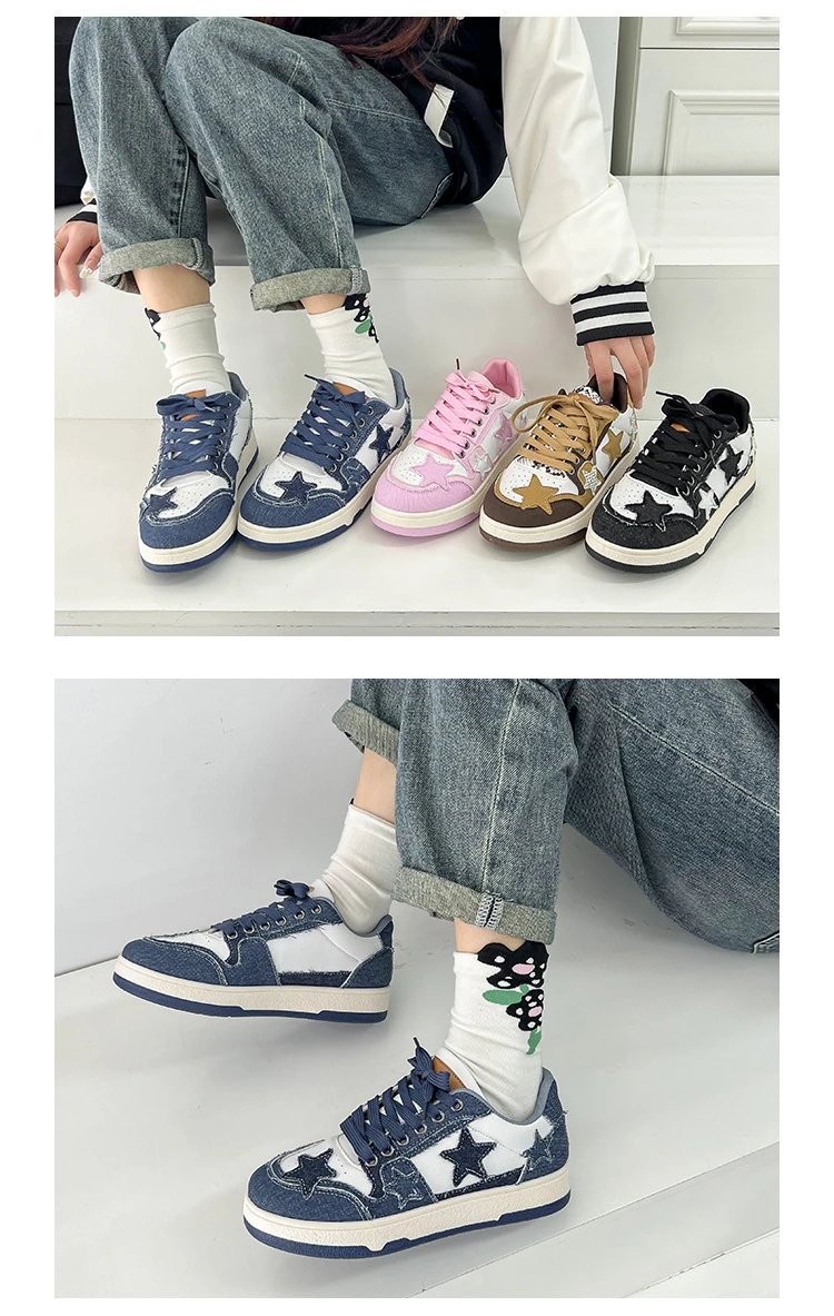 Brand Women Casual Sneakers Fashion Stars Running Sport Shoes Women's Tennis Shoes Punk Hip-hop Skateboard Shoes tenis de mujer Brand Women Casual Sneakers Fashion Stars Running Sport Shoes Women's Tennis Shoes Punk Hip-hop Skateboard Shoes tenis de mujer