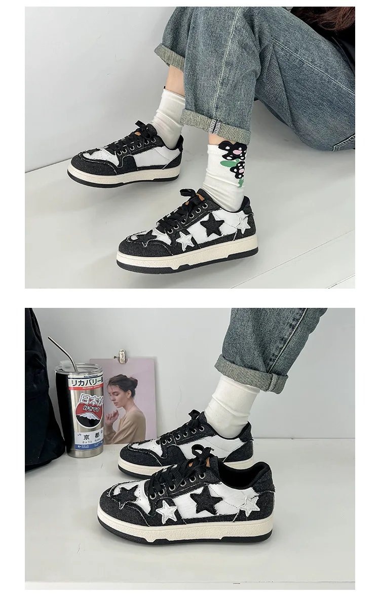 Brand Women Casual Sneakers Fashion Stars Running Sport Shoes Women's Tennis Shoes Punk Hip-hop Skateboard Shoes tenis de mujer