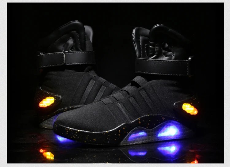 Skateboarding Shoes New Led Boots for Men,Women,Boys and Girls USB Rechargeable Glowing Shoes Man Party Shoes Cool Soldier Boots